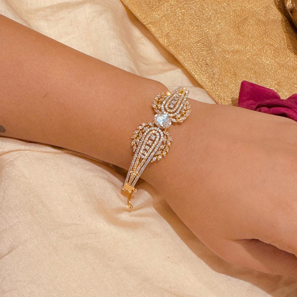Timeless cz crystal kada bracelet