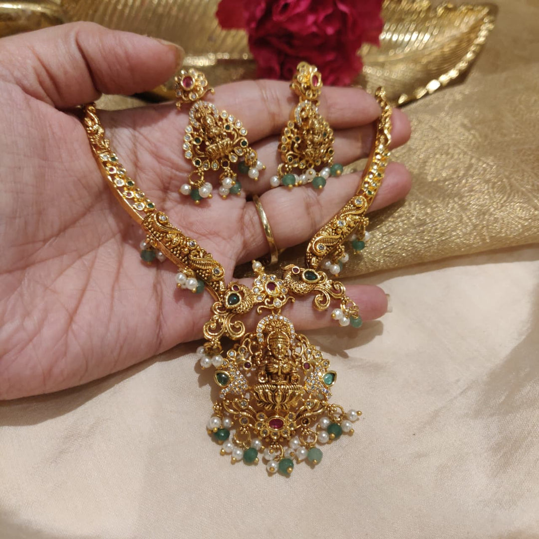 Fashionable Lakshmi Peacock Necklace