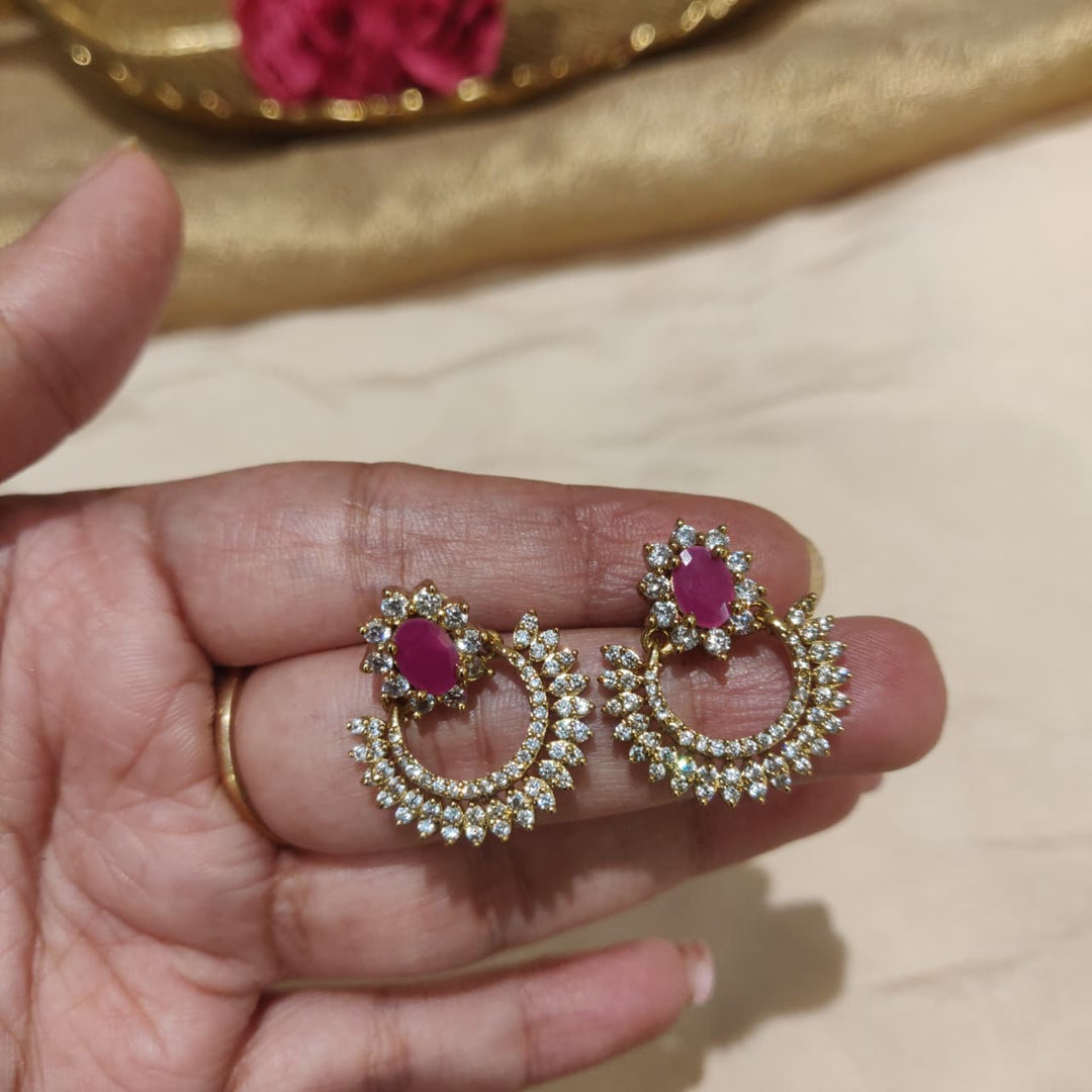 Sparkling Ruby AD Stone Earring