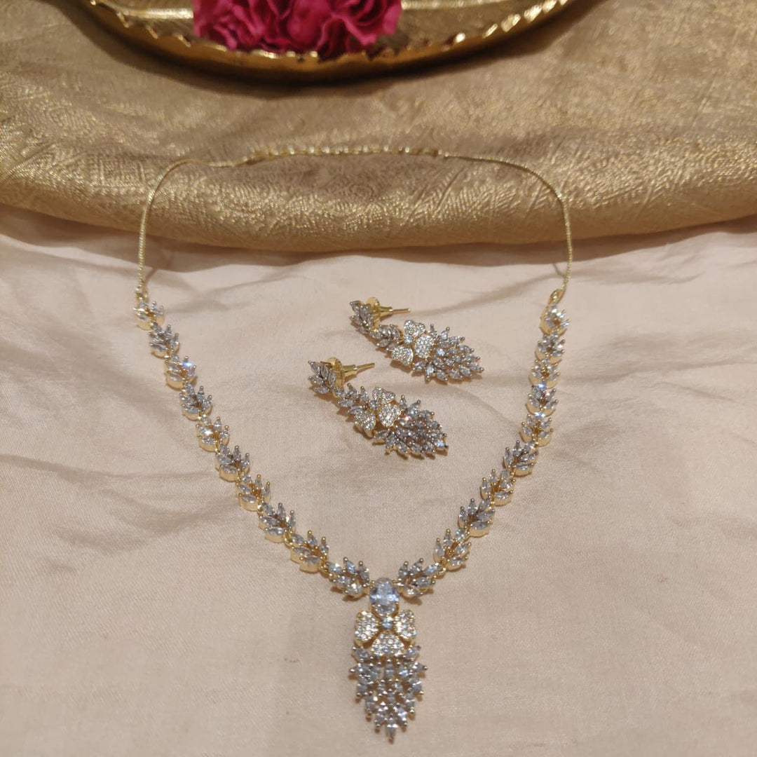 Divine Floral AD Stone Necklace