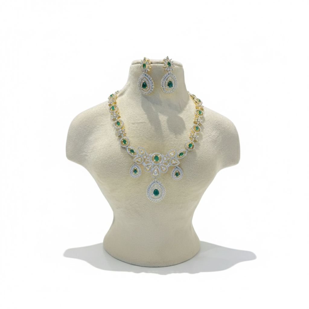 Regal Green CZ Droplet Necklace