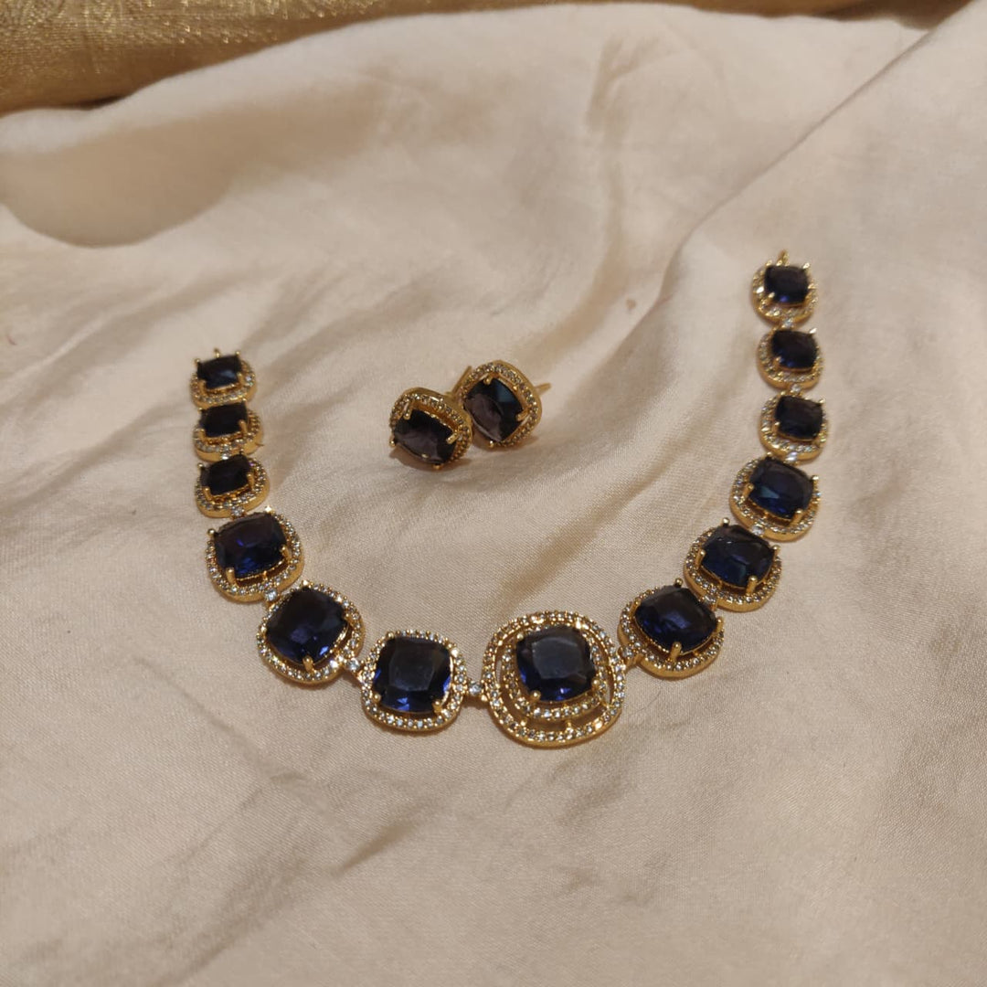 Radiant Purple AD Stone Necklace