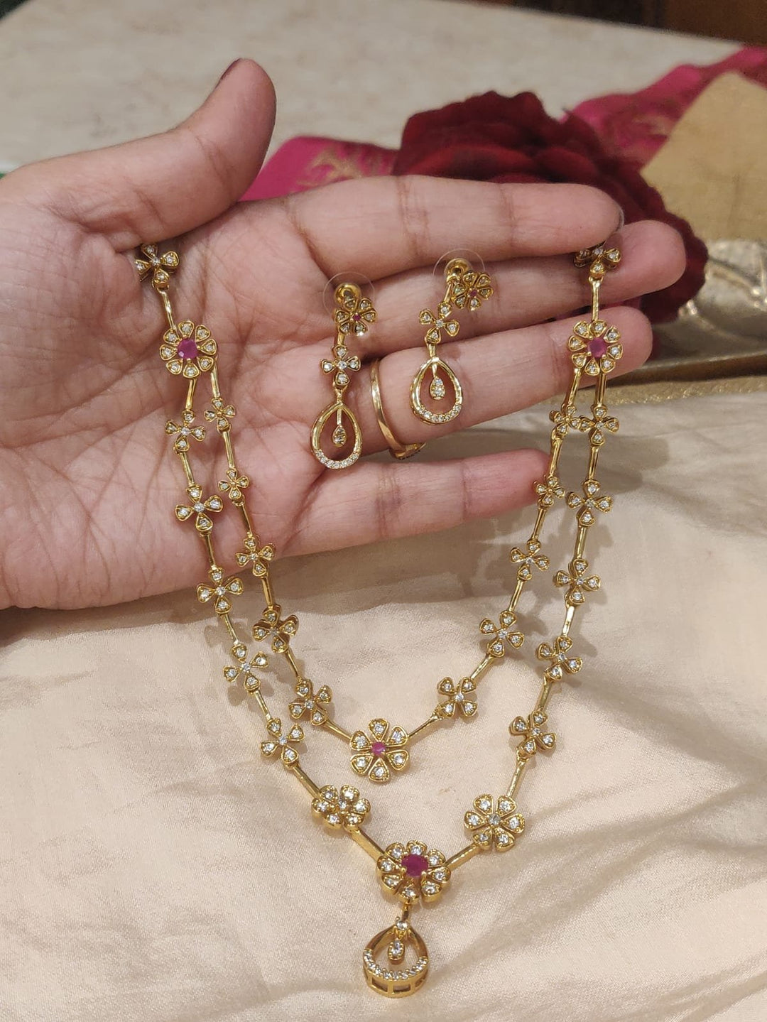 Opulent Floral 2 Layer Necklace