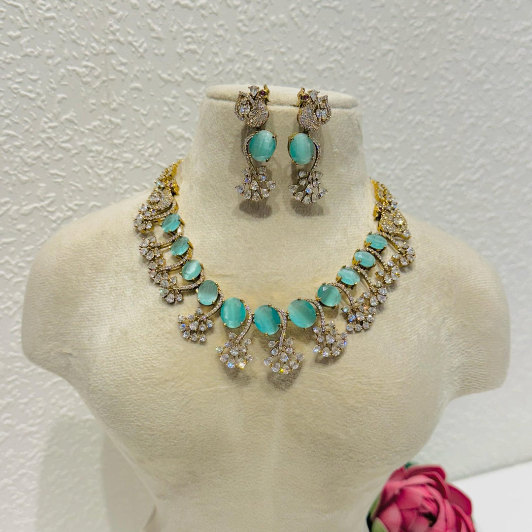 Dove design sky blue necklace