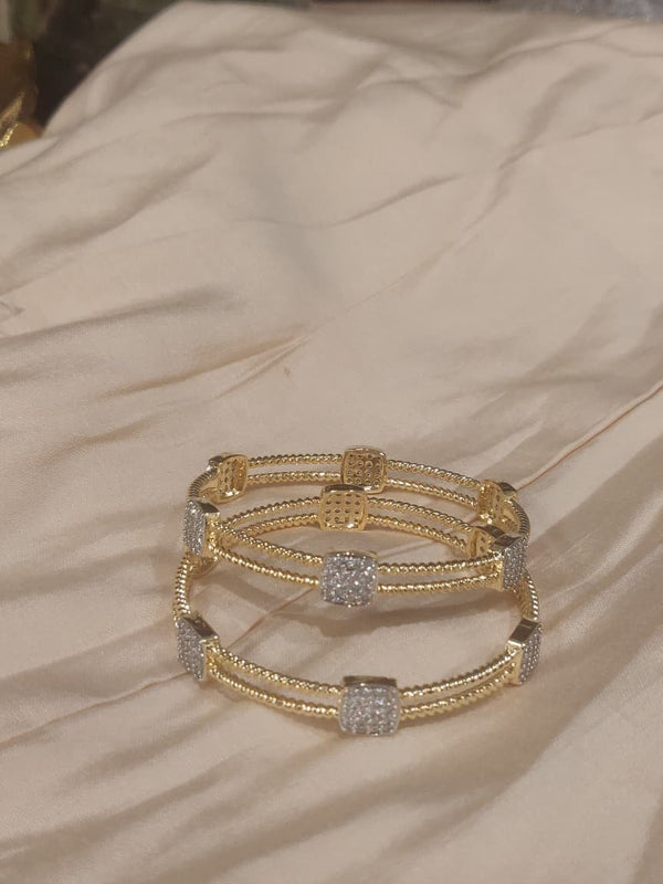Dazzling Ad Stone Bangles Set of 2