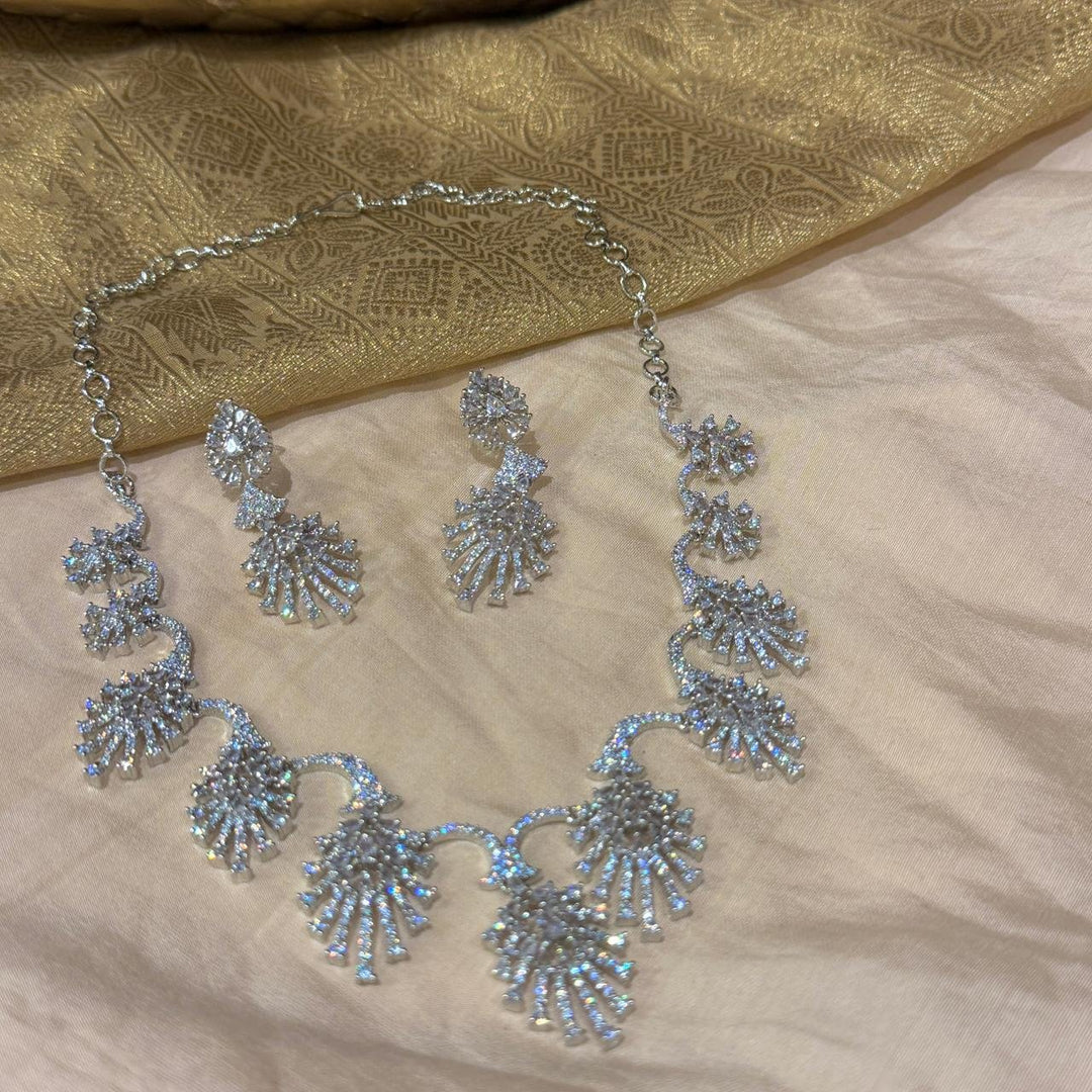 Sophisticated CZ Floral Droplet Necklace