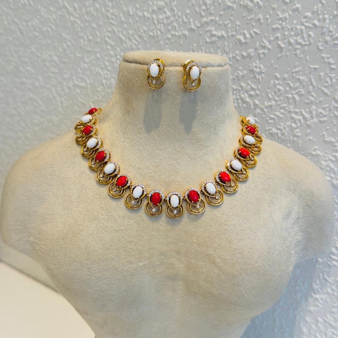 Elegant White Stone Coral Necklace