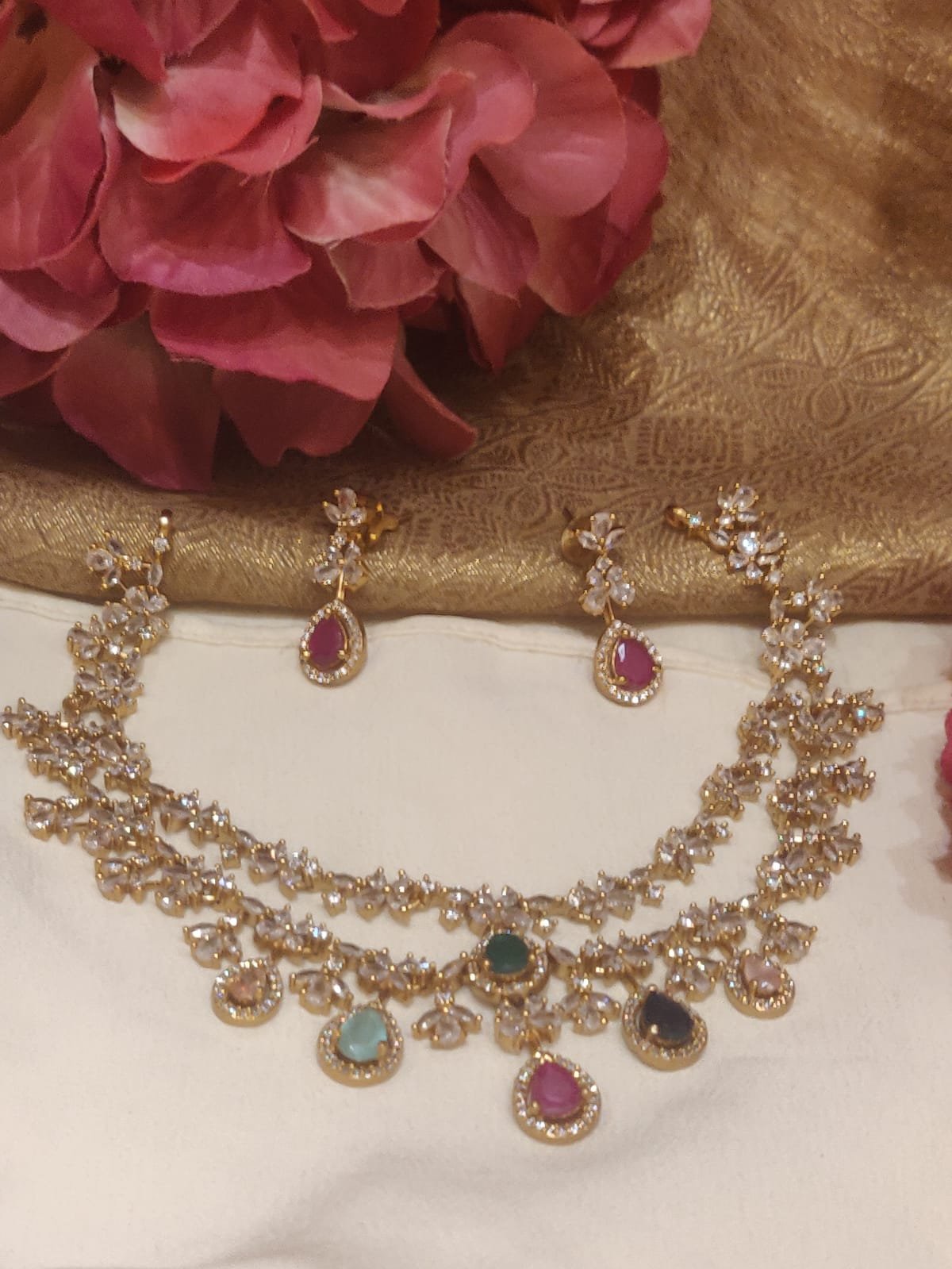 Magnificent multi colour styled layered ad necklace