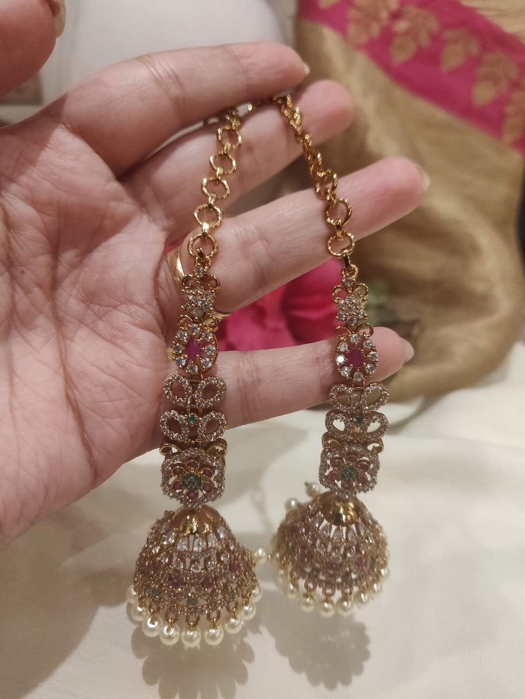 Sought AD Gold Finish Long Earring