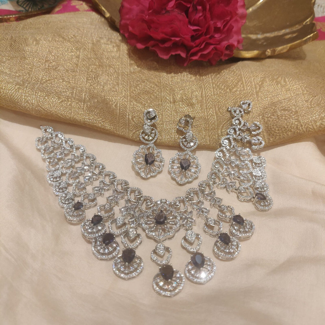 Grand black diamond with ad stone necklace