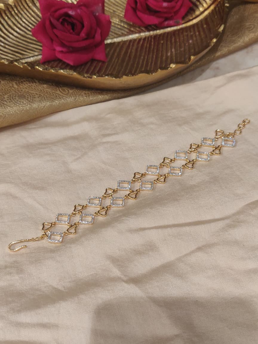 Enchanting golden cz bracelet