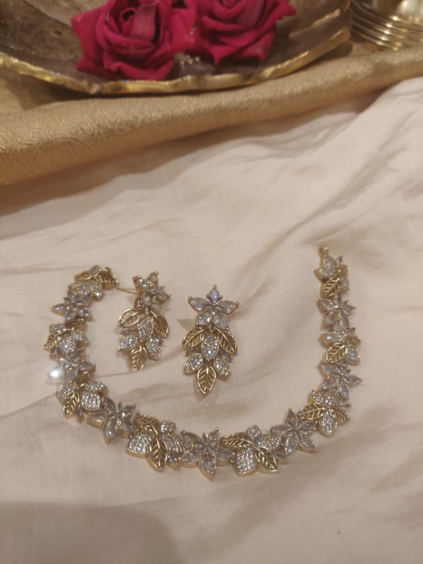 Opulent Crystal Floral Necklace