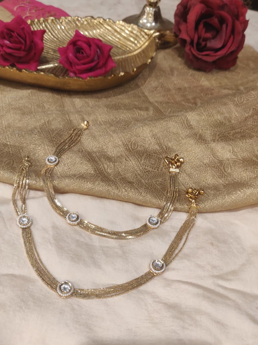 Elegant Kundan Stone Anklet