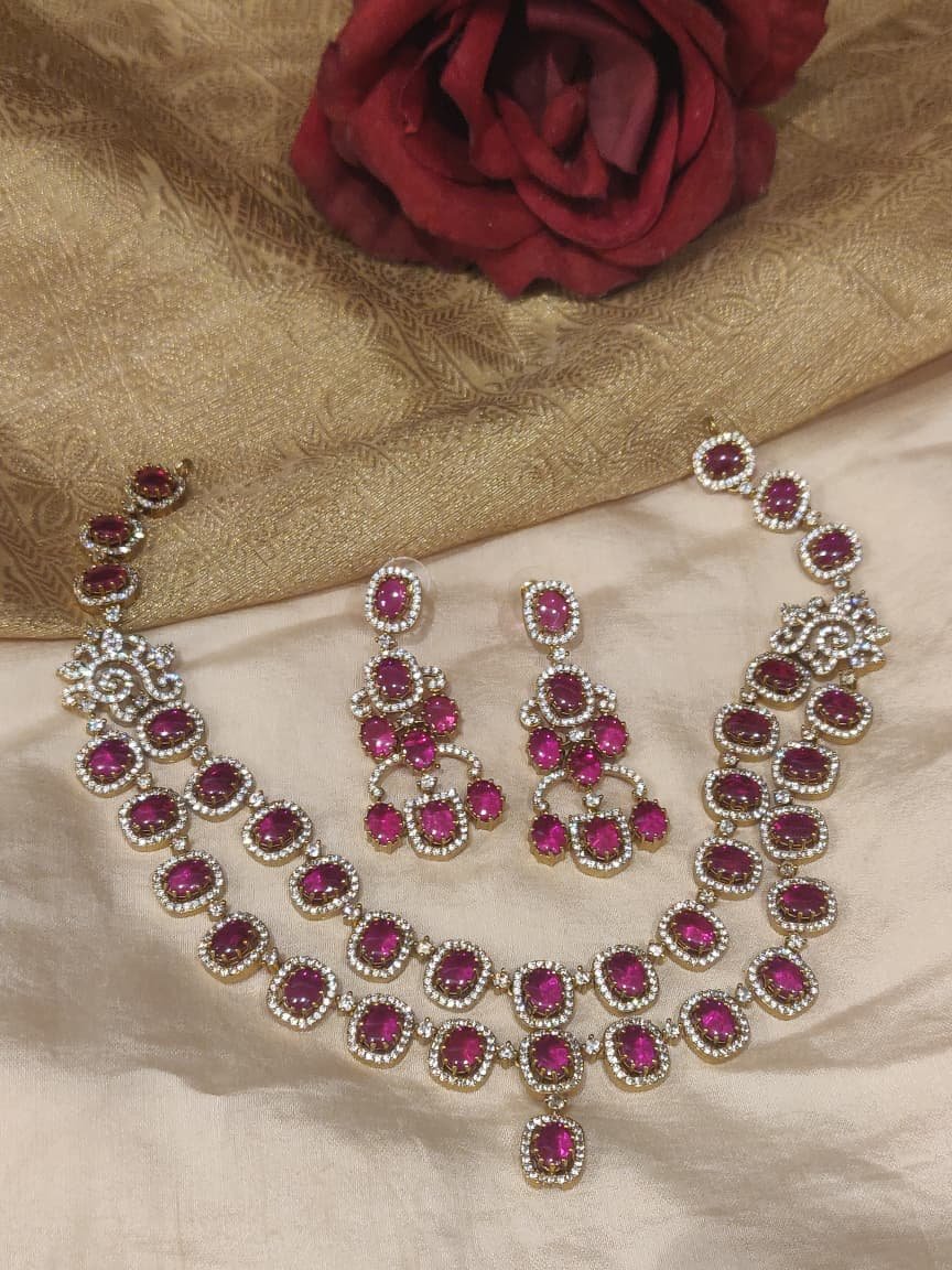 Timeless 2 Layer Ruby Stone Necklace