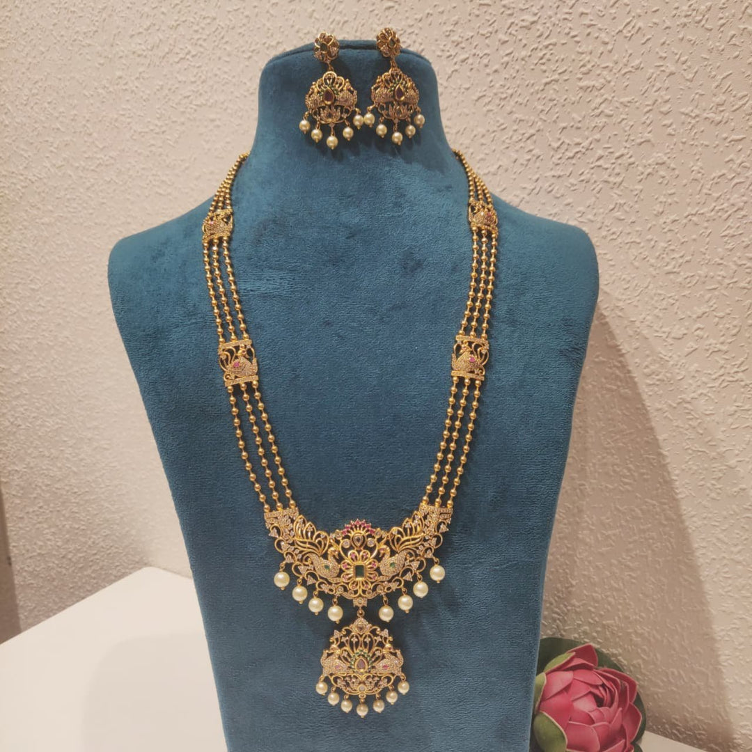 Delicate Peacock  3 Layer Long Necklace