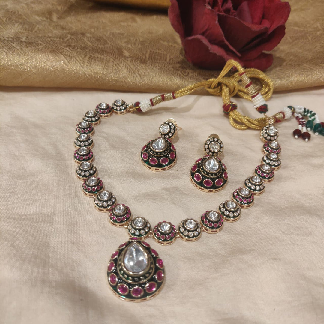 Opulent Floral Kundan Stone Necklace