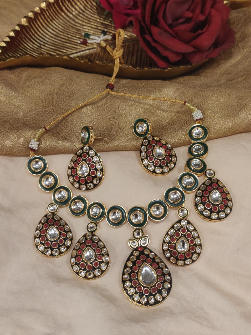 Iconic Droplet Kundan Stone Necklace