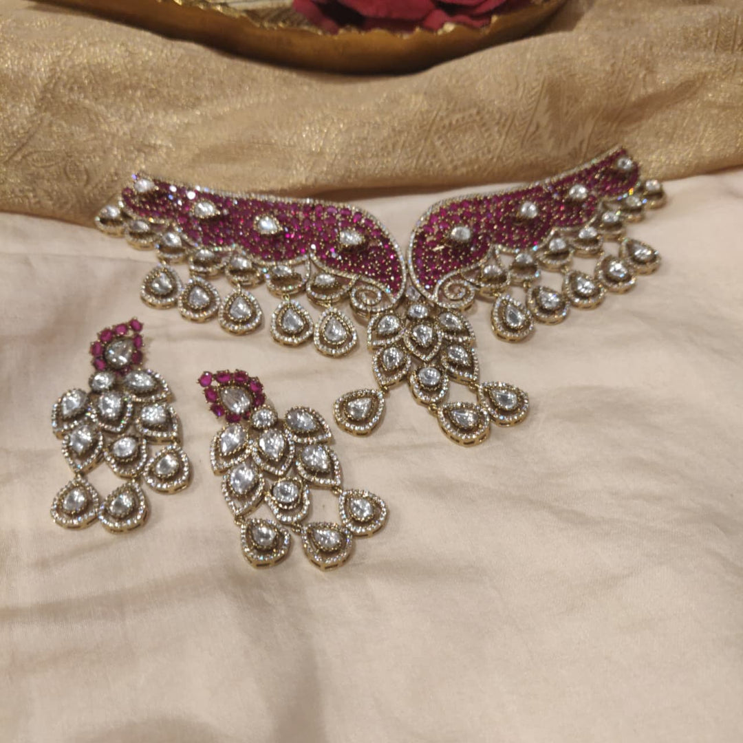 Dazzling Floral Kundan Stone Ruby Choker