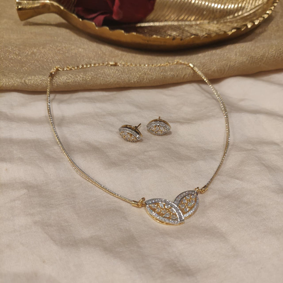 Majestic CZ Golden Chain with Crystal Stone Pendant
