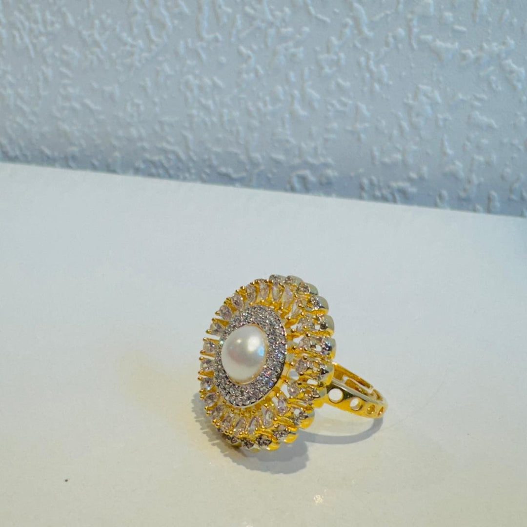 Sparkling White Pearl Ring