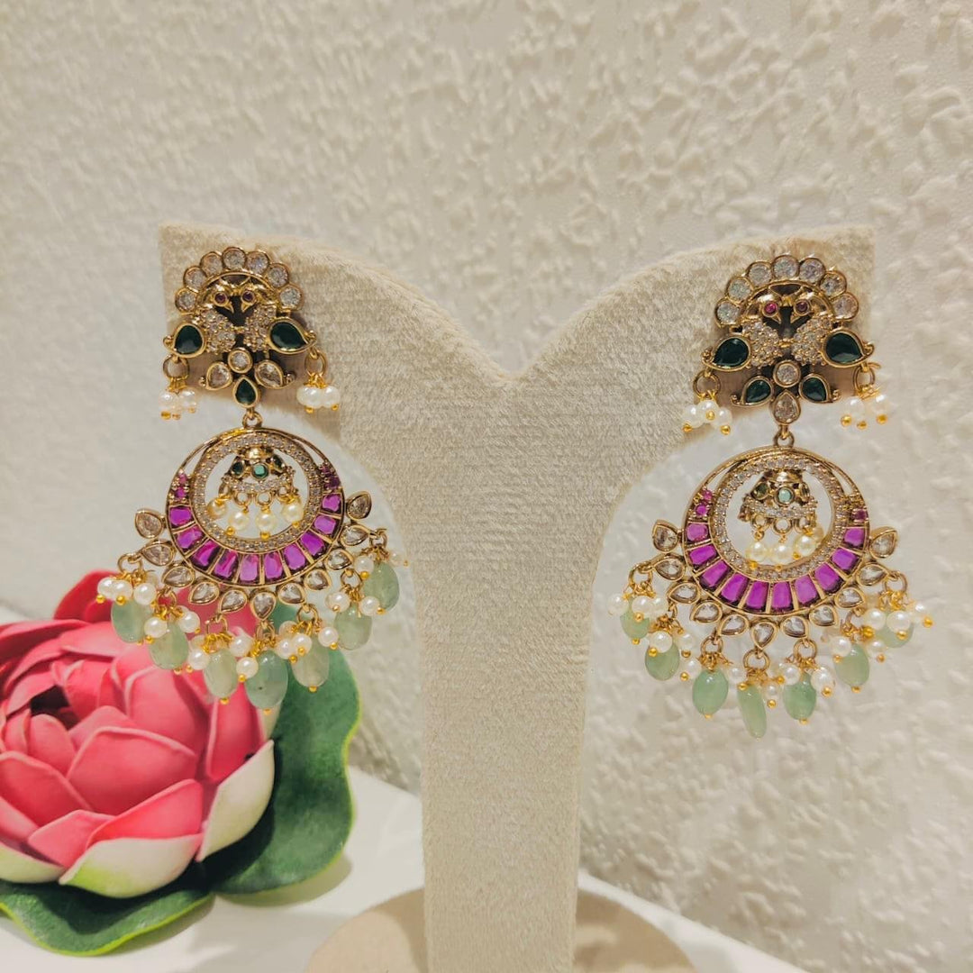 Sparkling Peacock Ruby Stone Earring