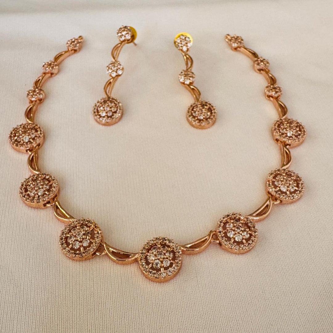Regal Rosegold Floral Necklace