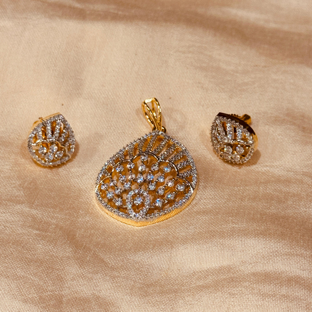 Whimsical AD Stone Pendant with Chain