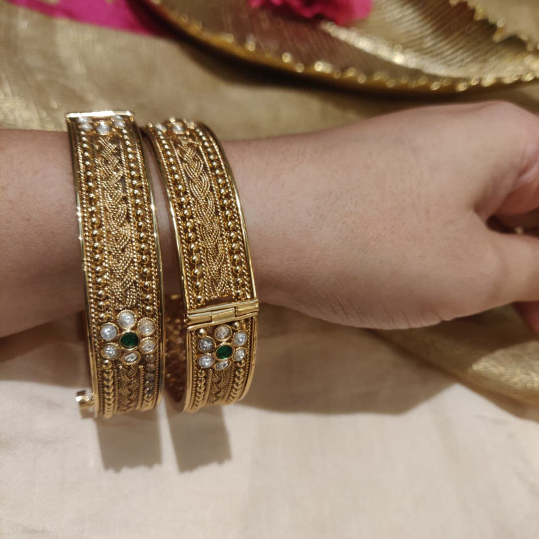 Elegant Traditional Gold Plated Kada Bangle Set 2