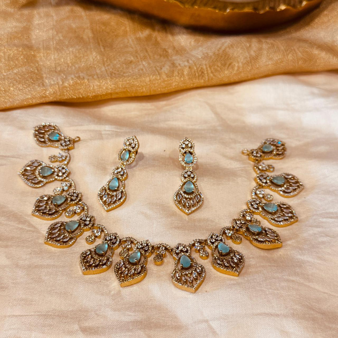 Opulent Mint AD Stone Droplet Necklace