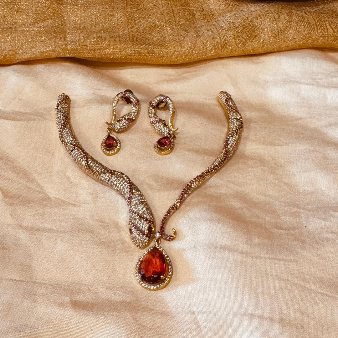 Majestic Ruby AD Stone Necklace