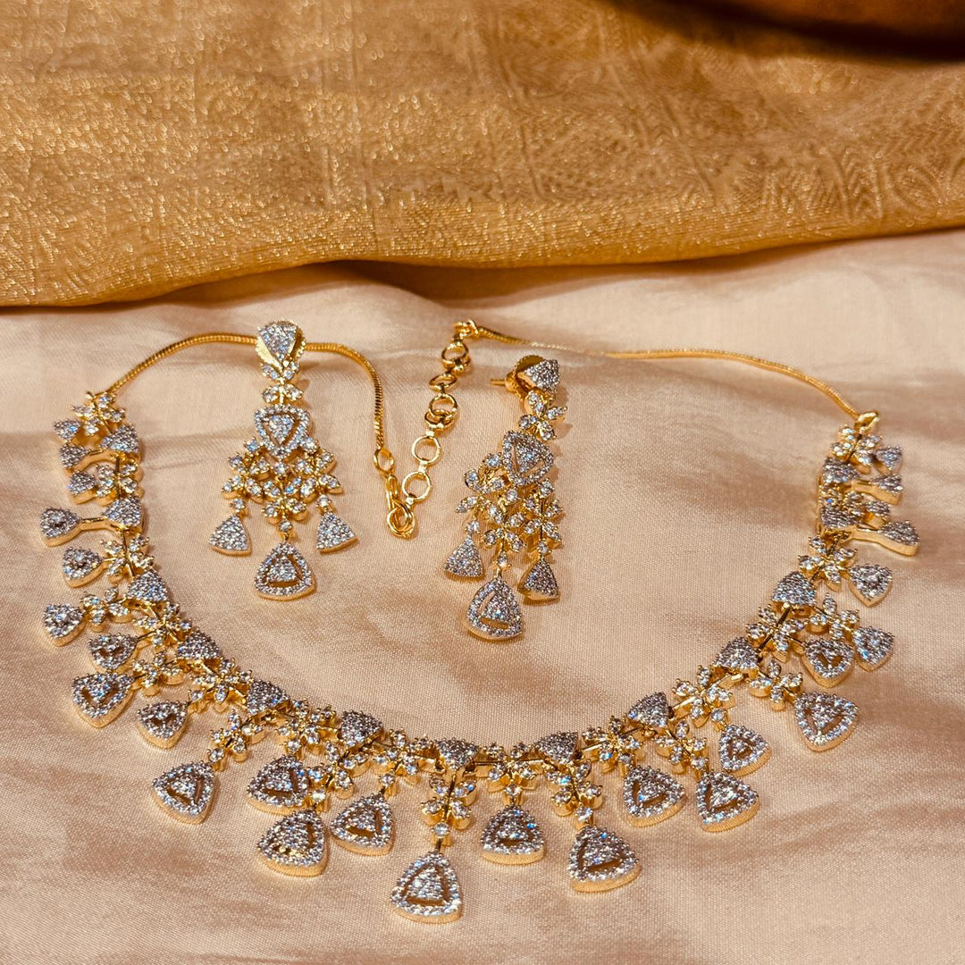 Radiant CZ Droplet Floral Choker
