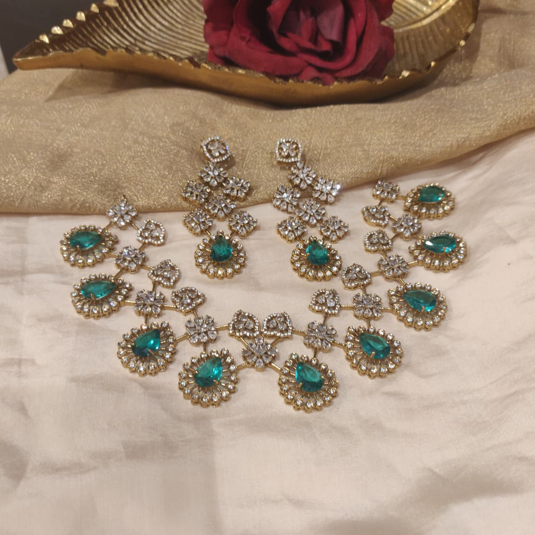 Timeless Floral Mint AD Stone Choker