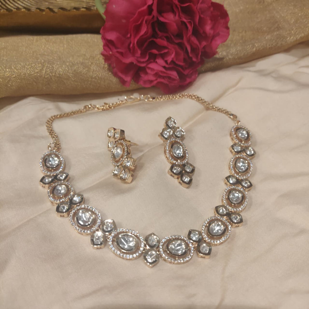 Opulent Kundan Stone Droplet Necklace