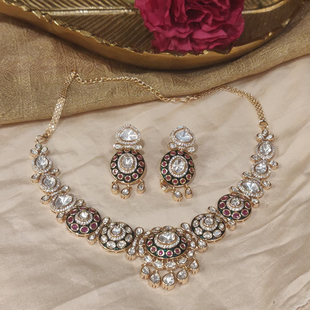 Opulent Royal Kundan Ruby Statement Necklace Set