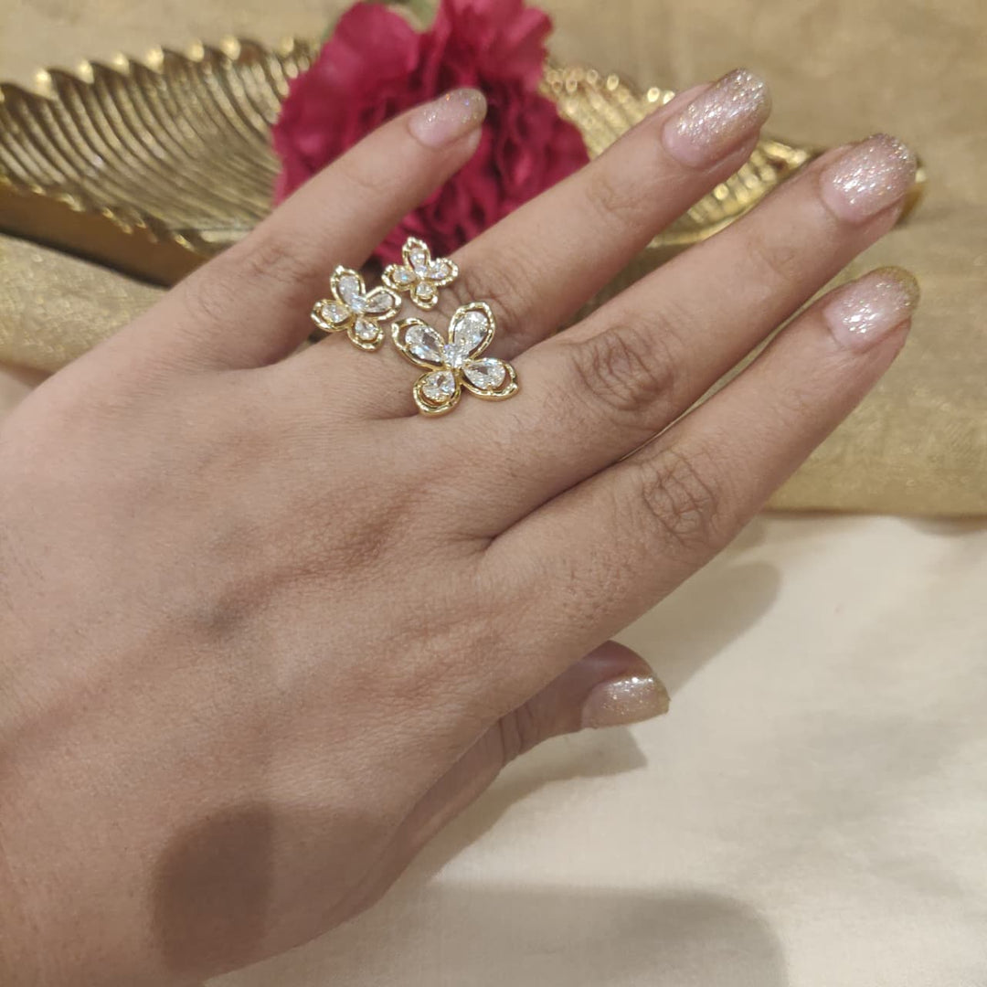 Refined AD Crystal Flower Ring