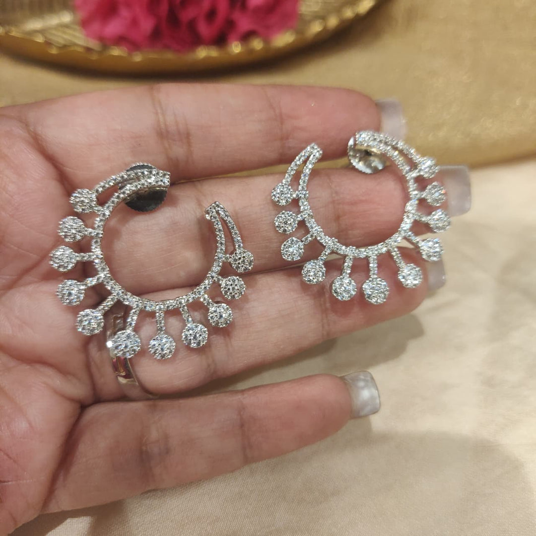 Exquisite Floral CZ Earrings