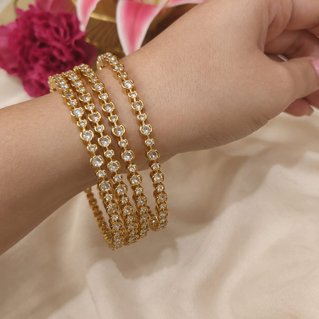 Majestic AD Stone Bangles set of 4