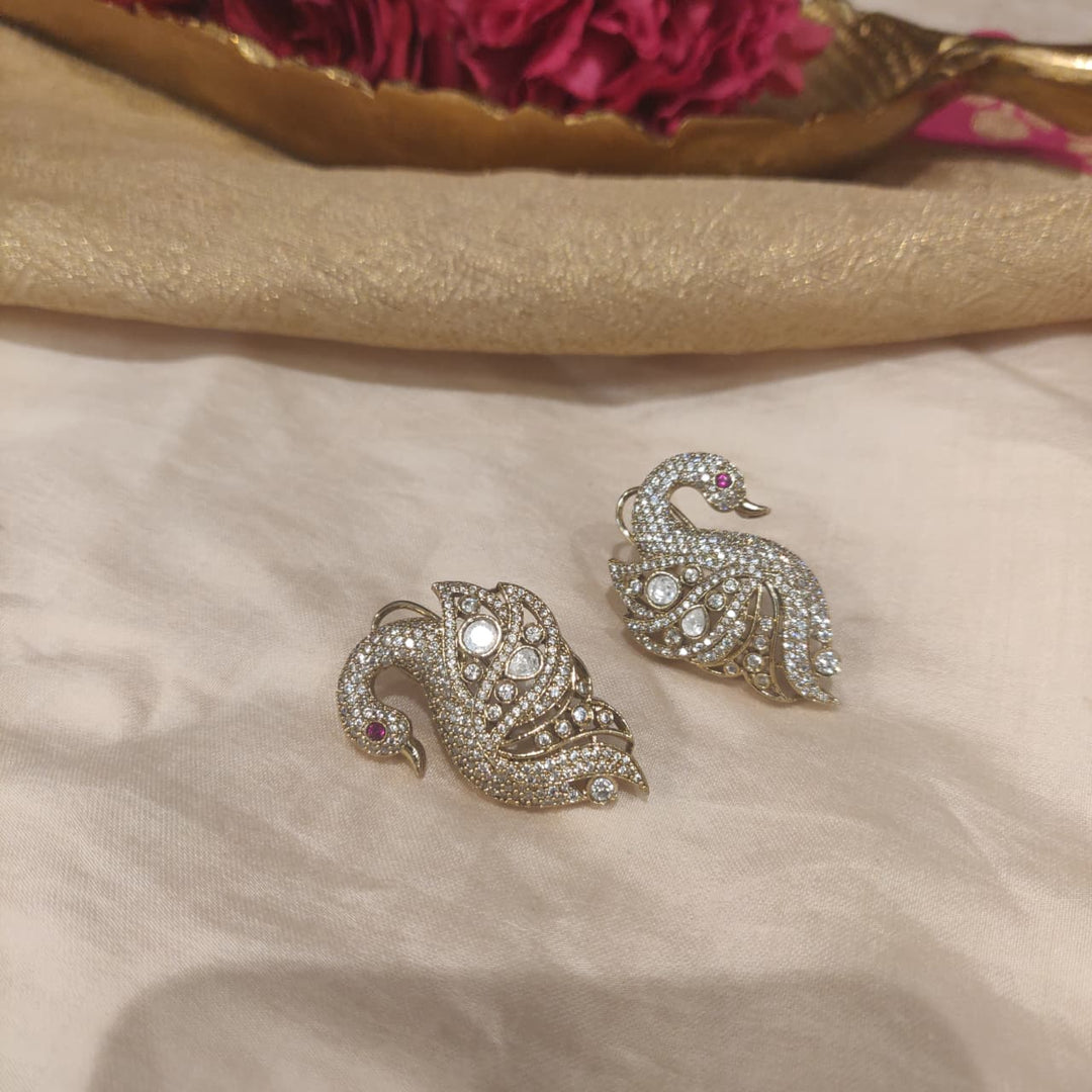 Glamorous CZ Peacock AD Stone Earring