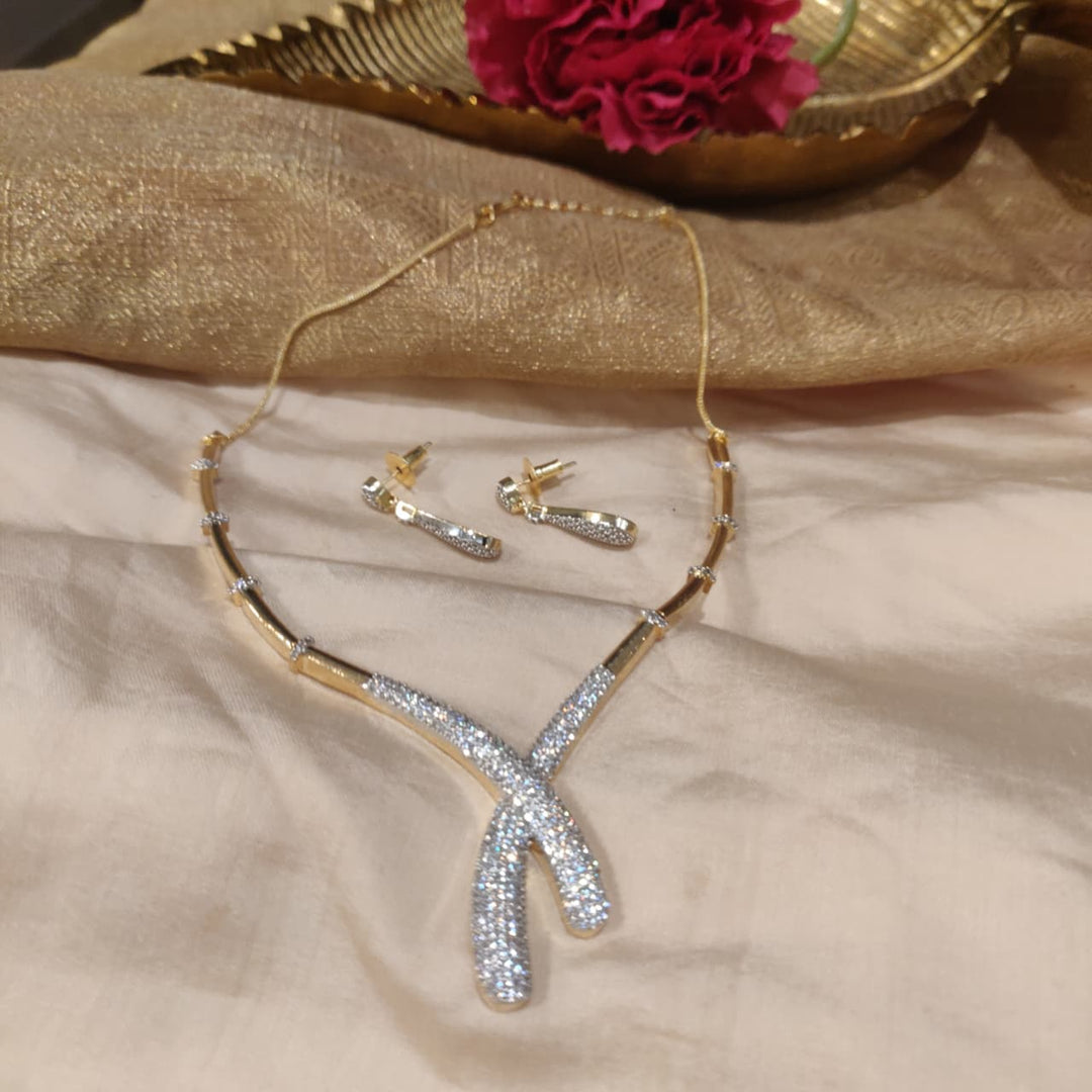 Enchanting Golden CZ Necklace