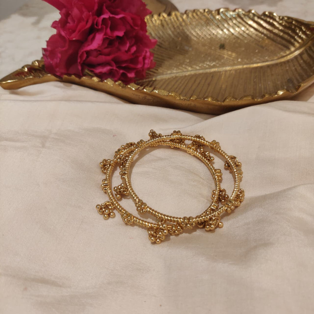 Refined Golden Beads Bangles