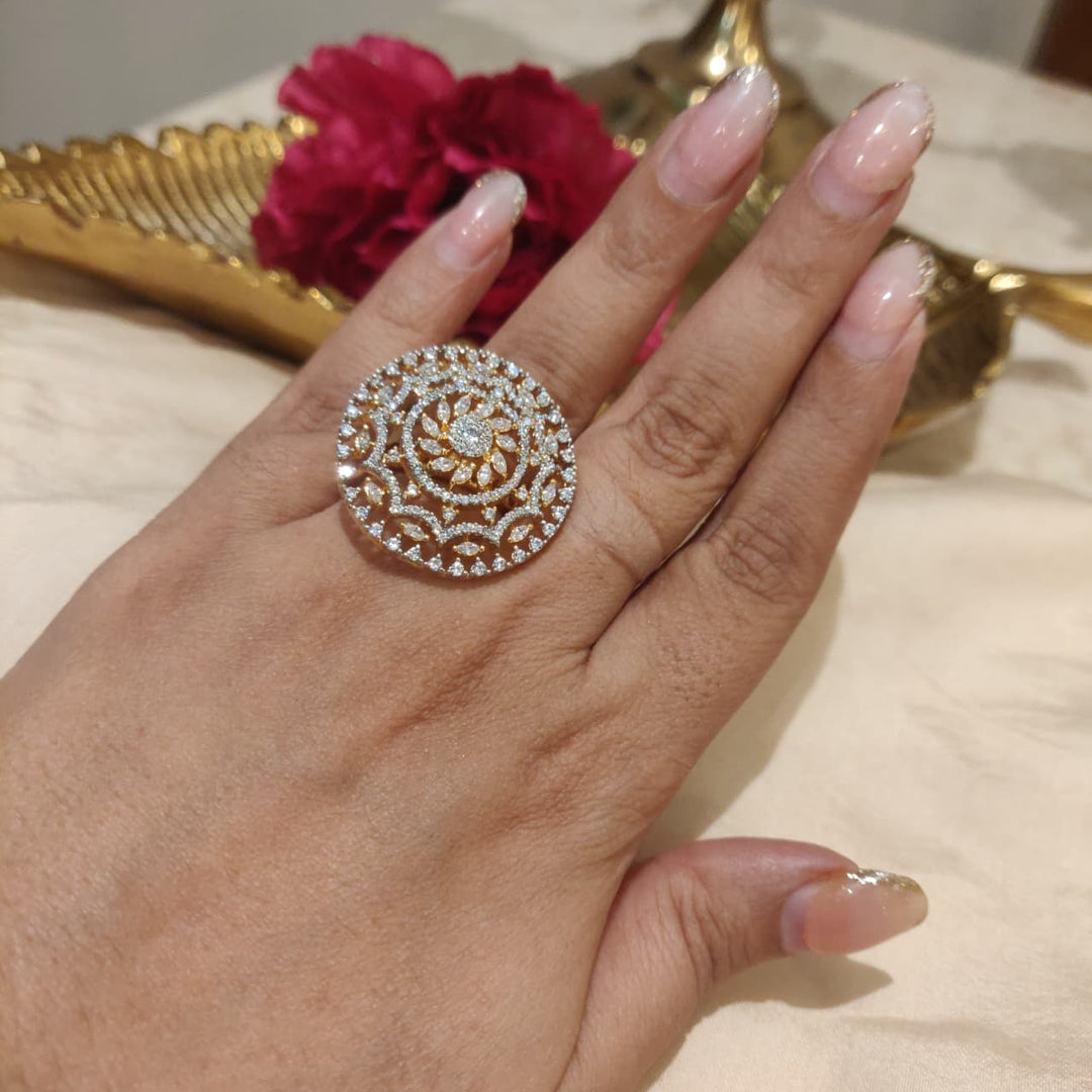 Radiant Floral AD Stone Ring