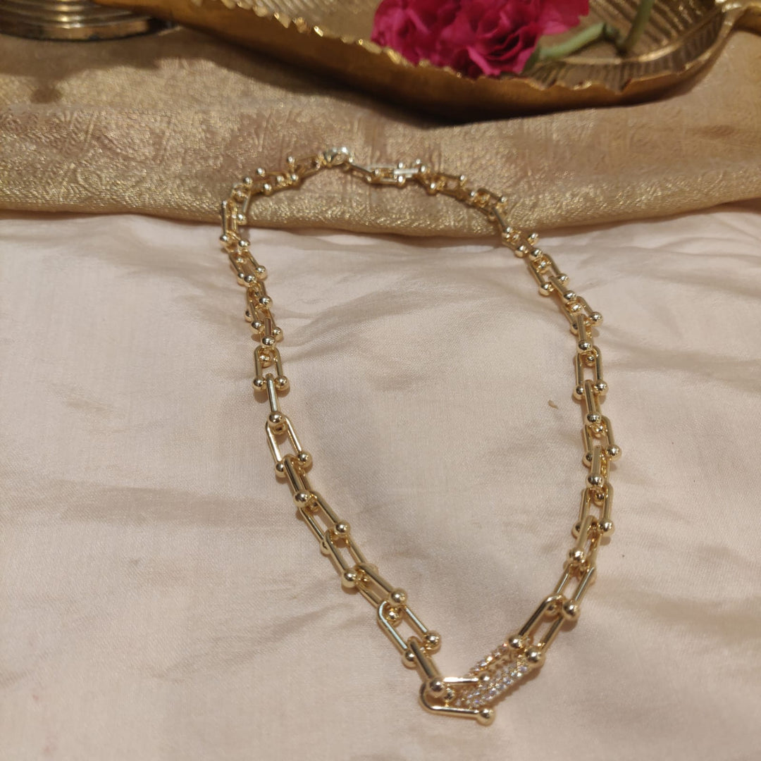 Radiant Golden Lock Necklace