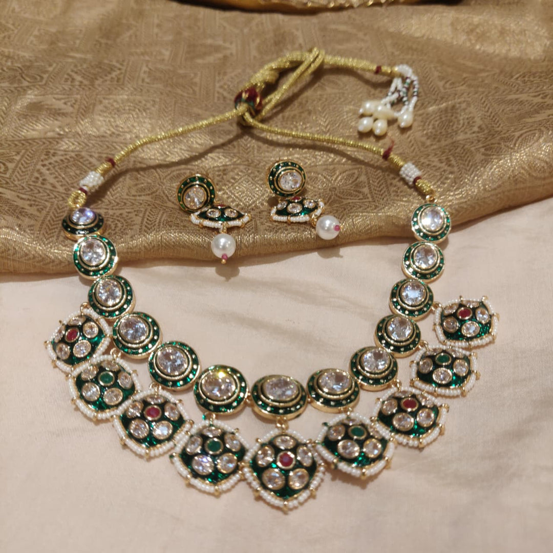 Timeless Kundan Stone Droplet Necklace