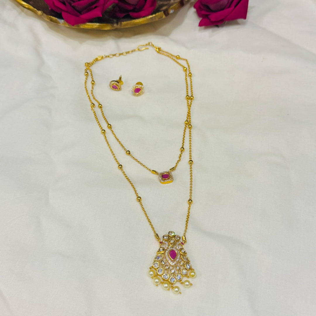 Ruby 2-layer golden chain