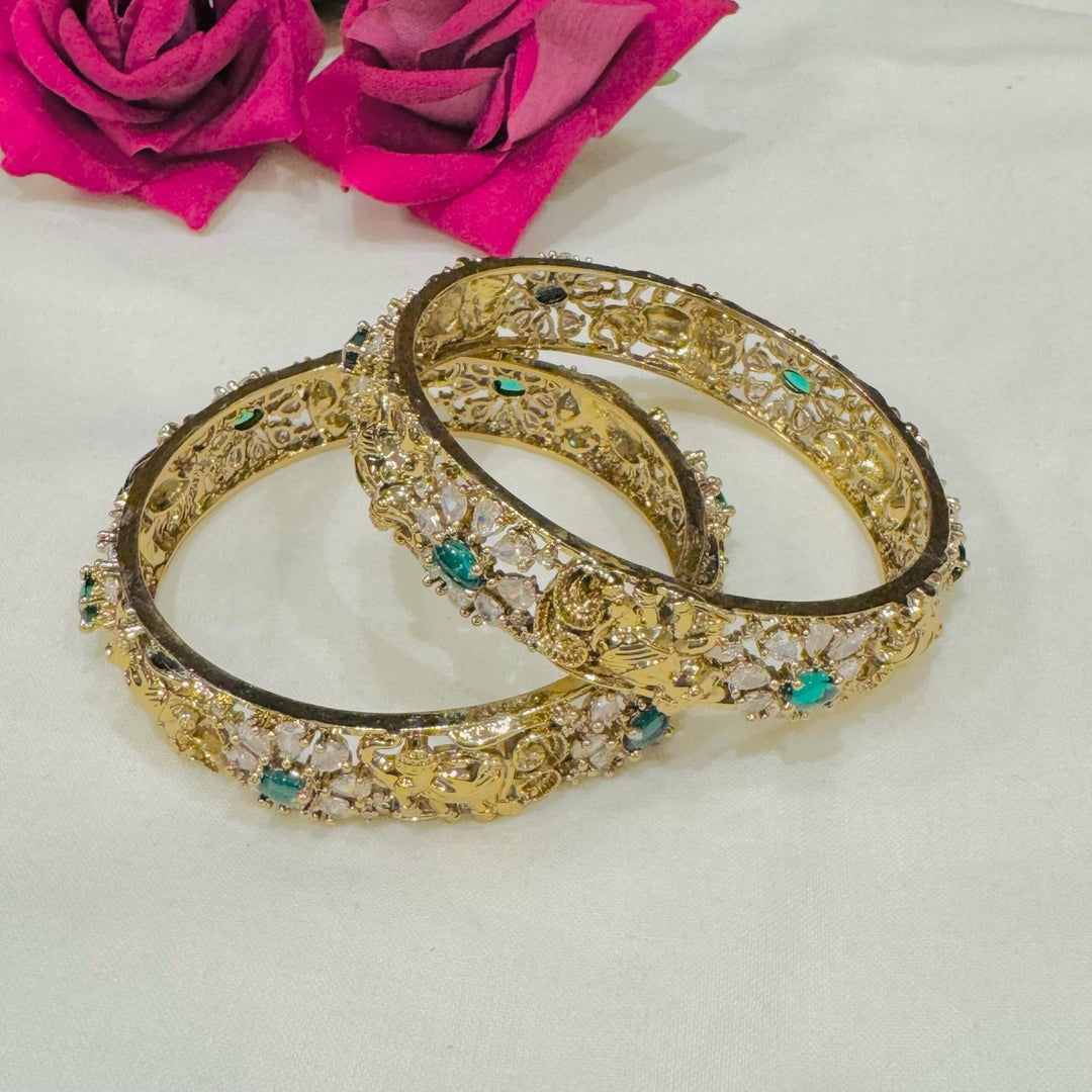 Floral ad stone golden Kada