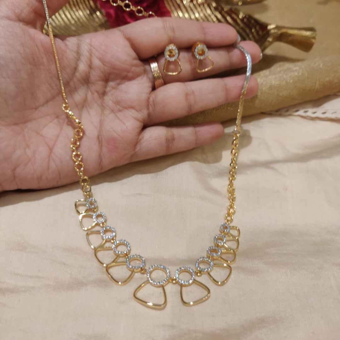 Radiant CZ Golden Necklace