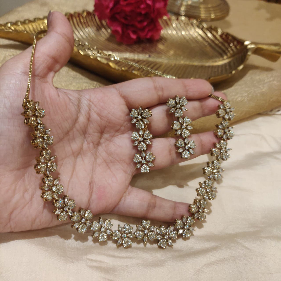 Iconic AD Floral Crystal Necklace