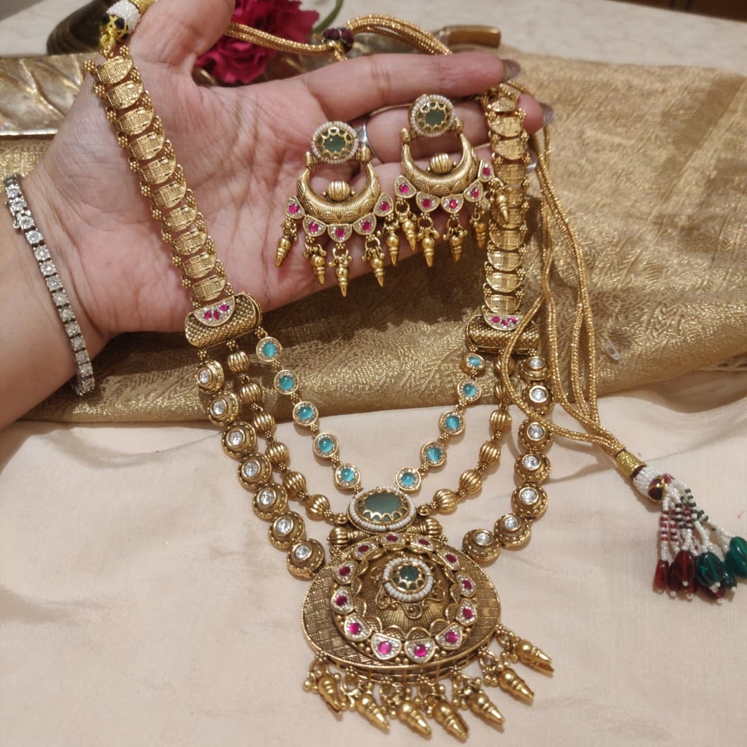 Elegant Bridal 3 Layer AD Stone Necklace
