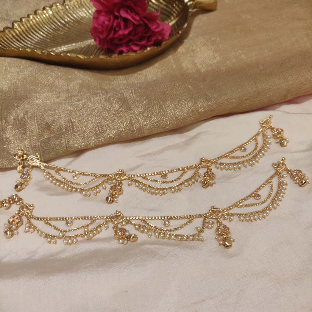 Radiant Golden White Droplet Pearl Ankets