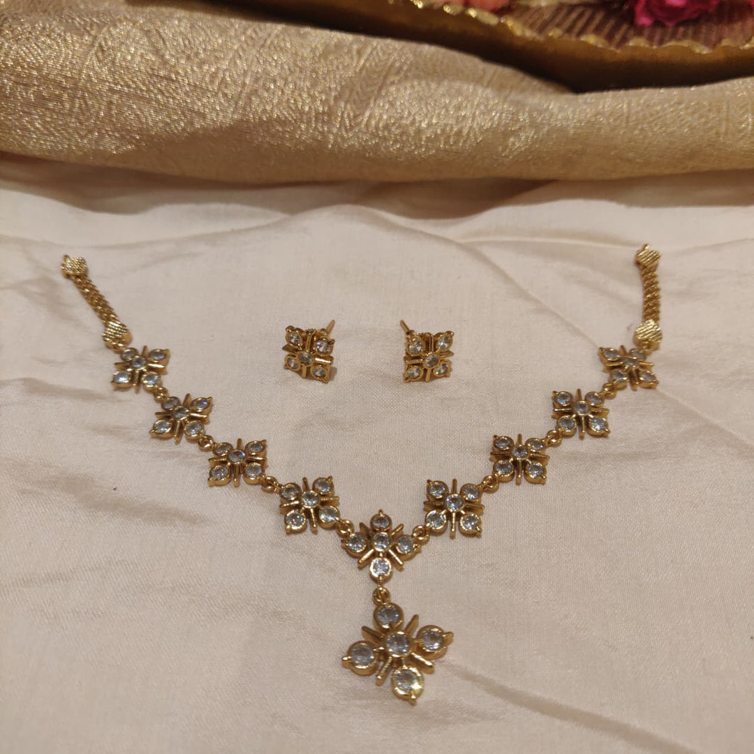 Alluring AD Stone Floral Necklace